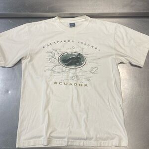 Vintage Tatoo Galapagos Islands Ecuador Galapagos Tortoise Men’s Shirt Sz L